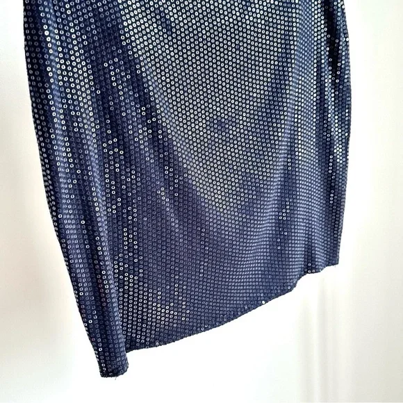 Vintage Y2K Bailey 44 Blue Sequin Mini Skirt Mermaidcore Festival Fashion Party - Picture 3 of 12